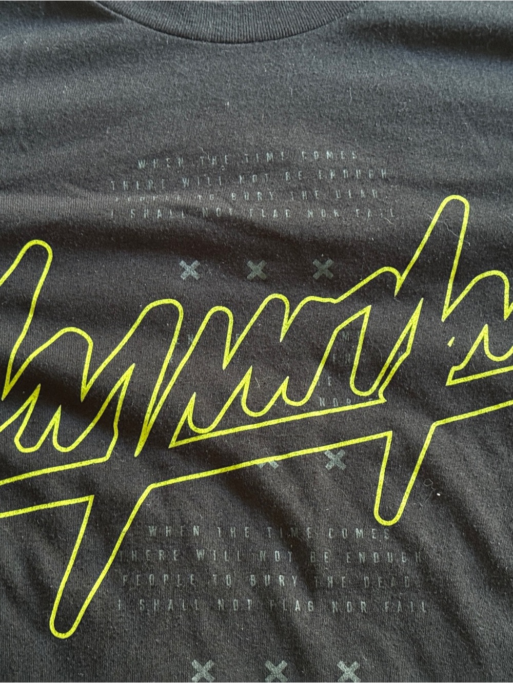Flag Nor Fail, rare, Yellow Script Logo. Rob Bailey lyrics! Medium